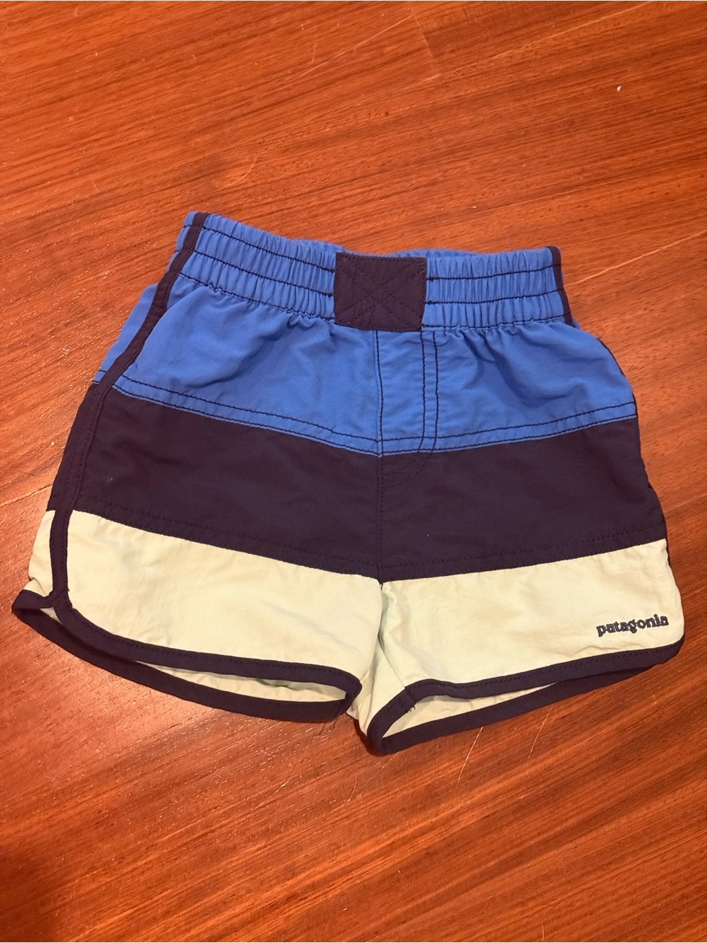 Patagonia Boys Three-Tone Blue Colorblock Shorts
